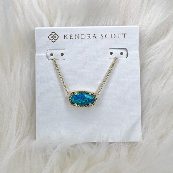 Kendra Scott Blue Kyocera Opal Elisa Necklace